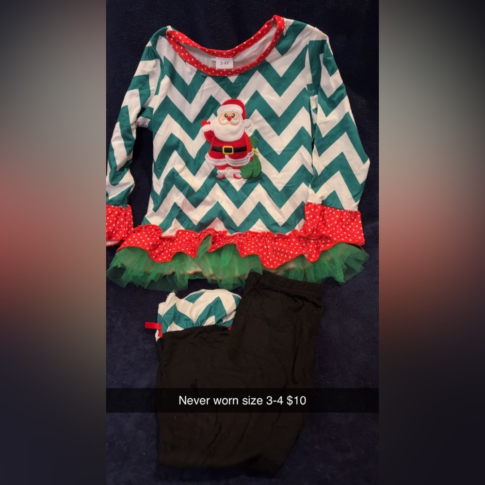 Santa Chevron Pajama Set